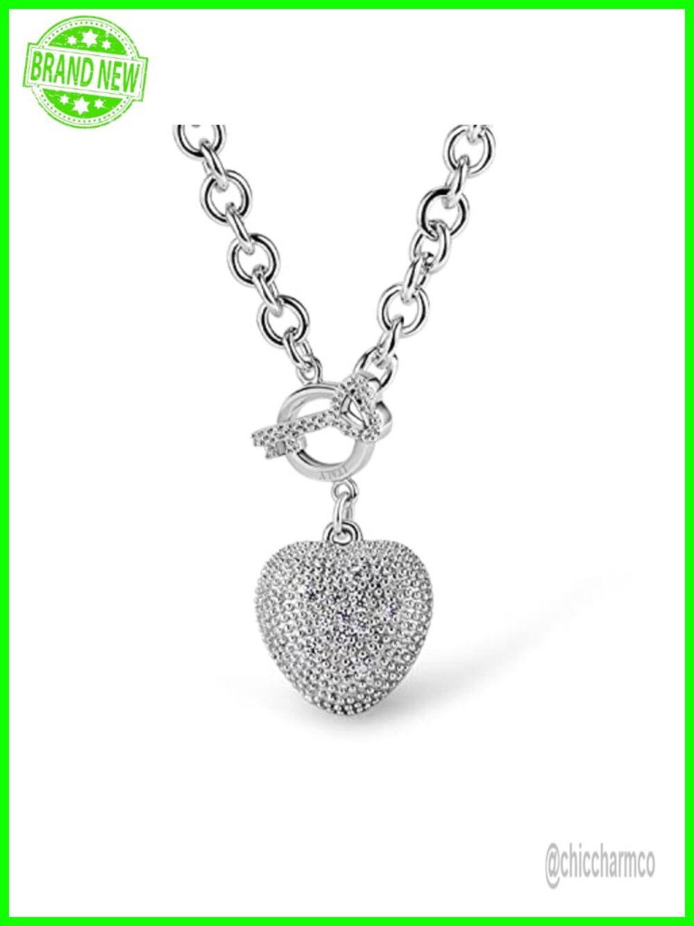 925 Sterling Silver Key Lock Pendant Necklace Rolo Chain 20 in